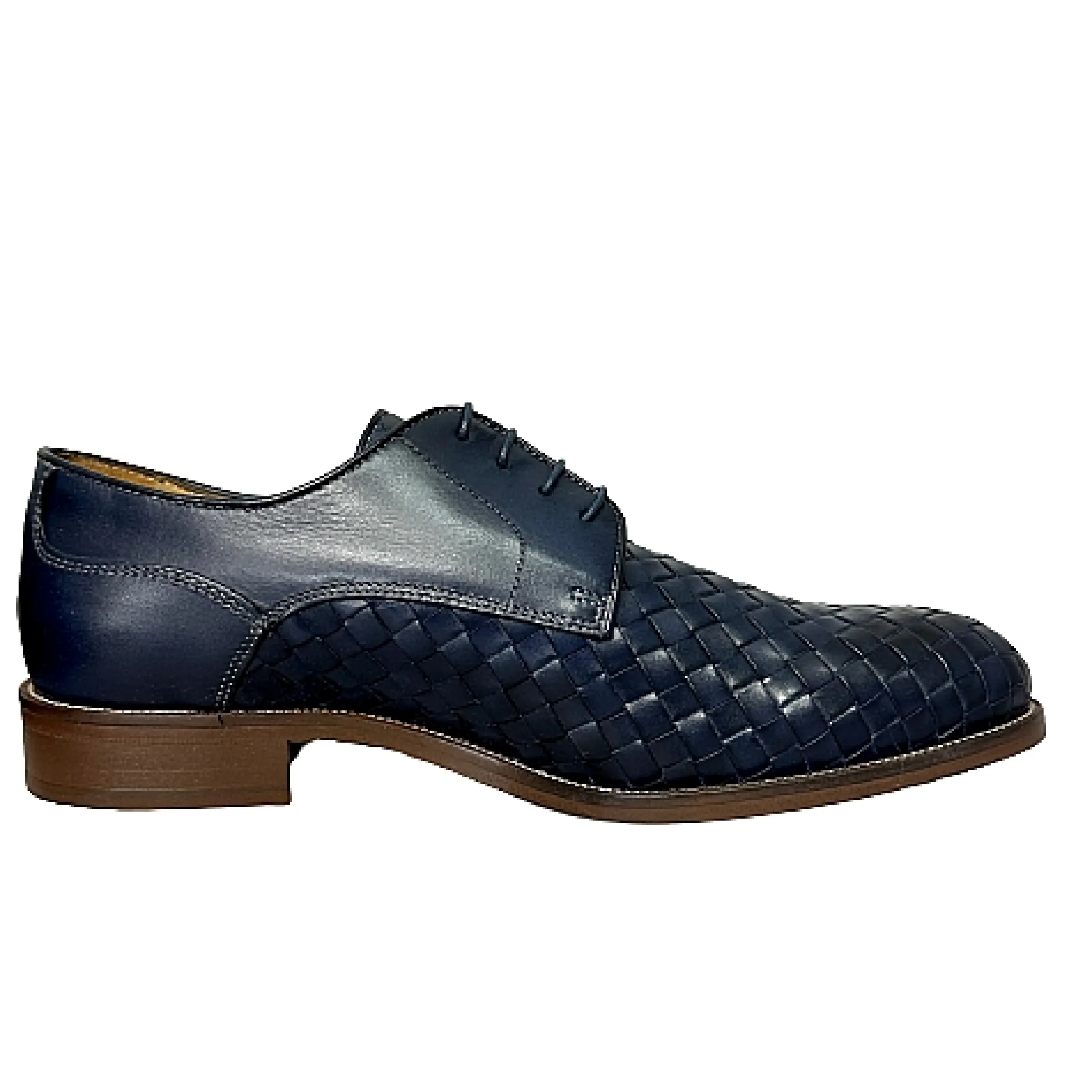 Scarpe di Maremma Stringata Artigianale Intrecciata Blu*Uomo Stringate