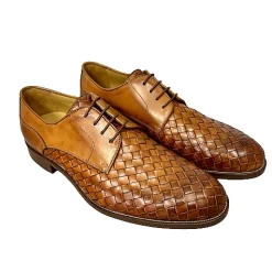 Scarpe di Maremma Stringata Artigianale Intrecciata Cognac Sfumata*Uomo Stringate