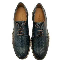 Scarpe di Maremma Stringata Artigianale Intrecciata Blu*Uomo Stringate