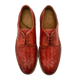 Scarpe di Maremma Stringata Artigianale Intrecciata Rossa*Uomo Stringate
