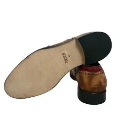 Scarpe di Maremma Stringata Artigianale Pelle Rossa E Cuoio*Uomo Stringate
