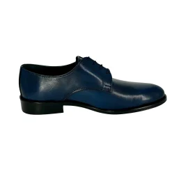 Scarpe di Maremma Stringata Derby Blu Tomaia Liscia Lavorazione Blake*Uomo Stringate