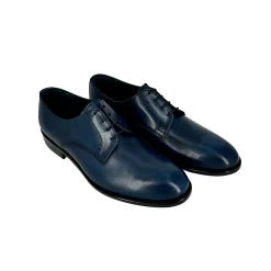 Scarpe di Maremma Stringata Derby Blu Tomaia Liscia Lavorazione Blake*Uomo Stringate
