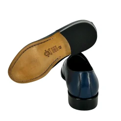 Scarpe di Maremma Stringata Derby Blu Tomaia Liscia Lavorazione Blake*Uomo Stringate