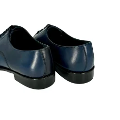 Scarpe di Maremma Stringata Derby Blu Tomaia Liscia Lavorazione Blake*Uomo Stringate