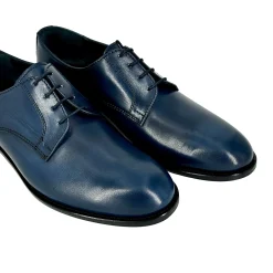 Scarpe di Maremma Stringata Derby Blu Tomaia Liscia Lavorazione Blake*Uomo Stringate