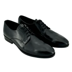 Scarpe di Maremma Stringata Derby Nera Tomaia Liscia Lavorazione Blake*Uomo Stringate