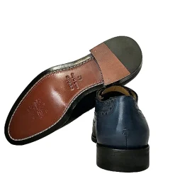 Scarpe di Maremma Stringata Fondo Cuoio Duilio Blu Navy Fondo Nero*Uomo Stringate