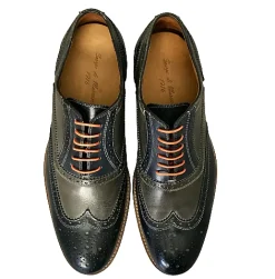 Scarpe di Maremma Stringata In Pelle Blu E Grigia Mod.W*Uomo Stringate