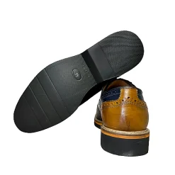 Scarpe di Maremma Stringata In Pelle Blu E Ocra*Uomo Stringate