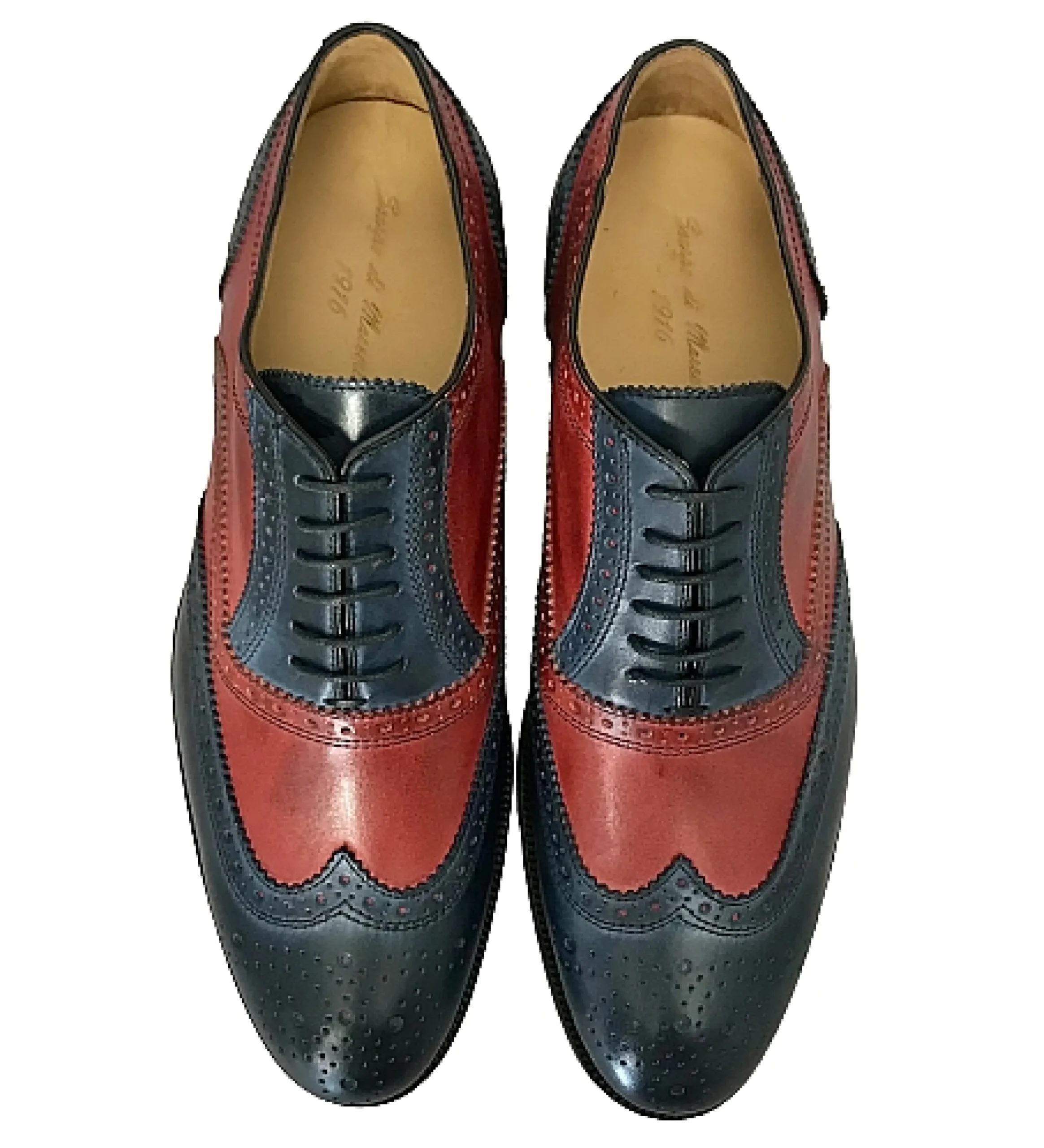 Scarpe di Maremma Stringata In Pelle- Duilio Blu E Rossa*Uomo Stringate