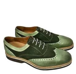 Scarpe di Maremma Stringata In Pelle E Nabuk Verde*Uomo Stringate