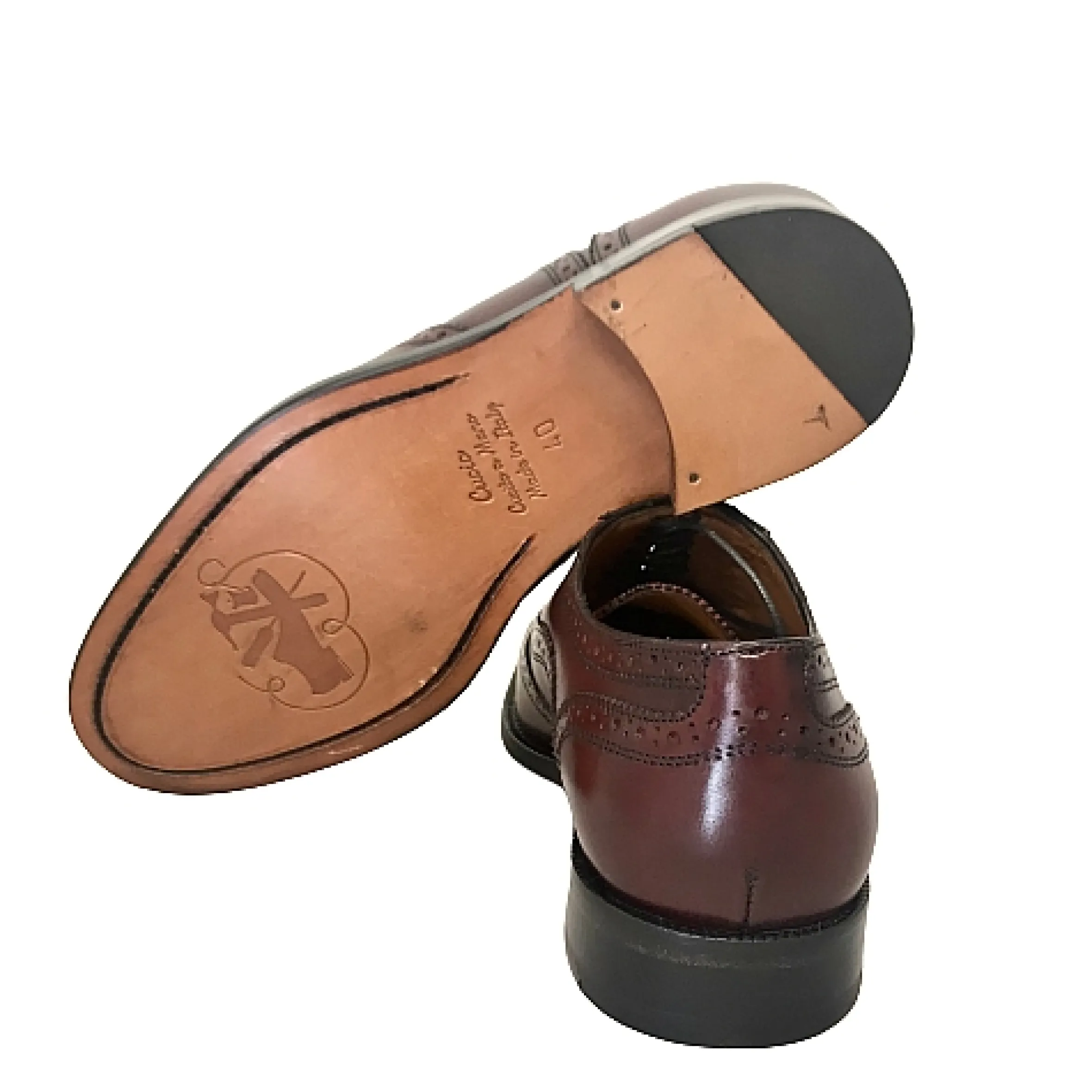 Scarpe di Maremma Stringata In Pelle Fondo Cuoio Duilio Bordeaux*Uomo Stringate