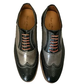Scarpe di Maremma Stringata In Pelle Nera E Grigia Mod.H*Uomo Stringate