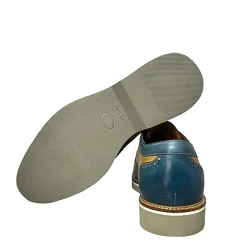 Scarpe di Maremma Stringata In Pelle Ocra E Azzurro*Uomo Stringate
