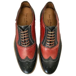 Scarpe di Maremma Stringata In Pelle Rossa E Blu Mod.B*Uomo Stringate