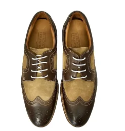 Scarpe di Maremma Stringata In Pelle Testa Di Moro E Nabuk Taupe*Uomo Stringate