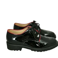 Scarpe di Maremma Stringata In Vernice Nera*Donna Scarpe Stringate