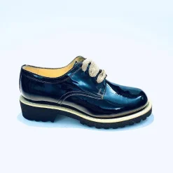 Scarpe di Maremma Stringata In Vernice Nera*Donna Scarpe Stringate