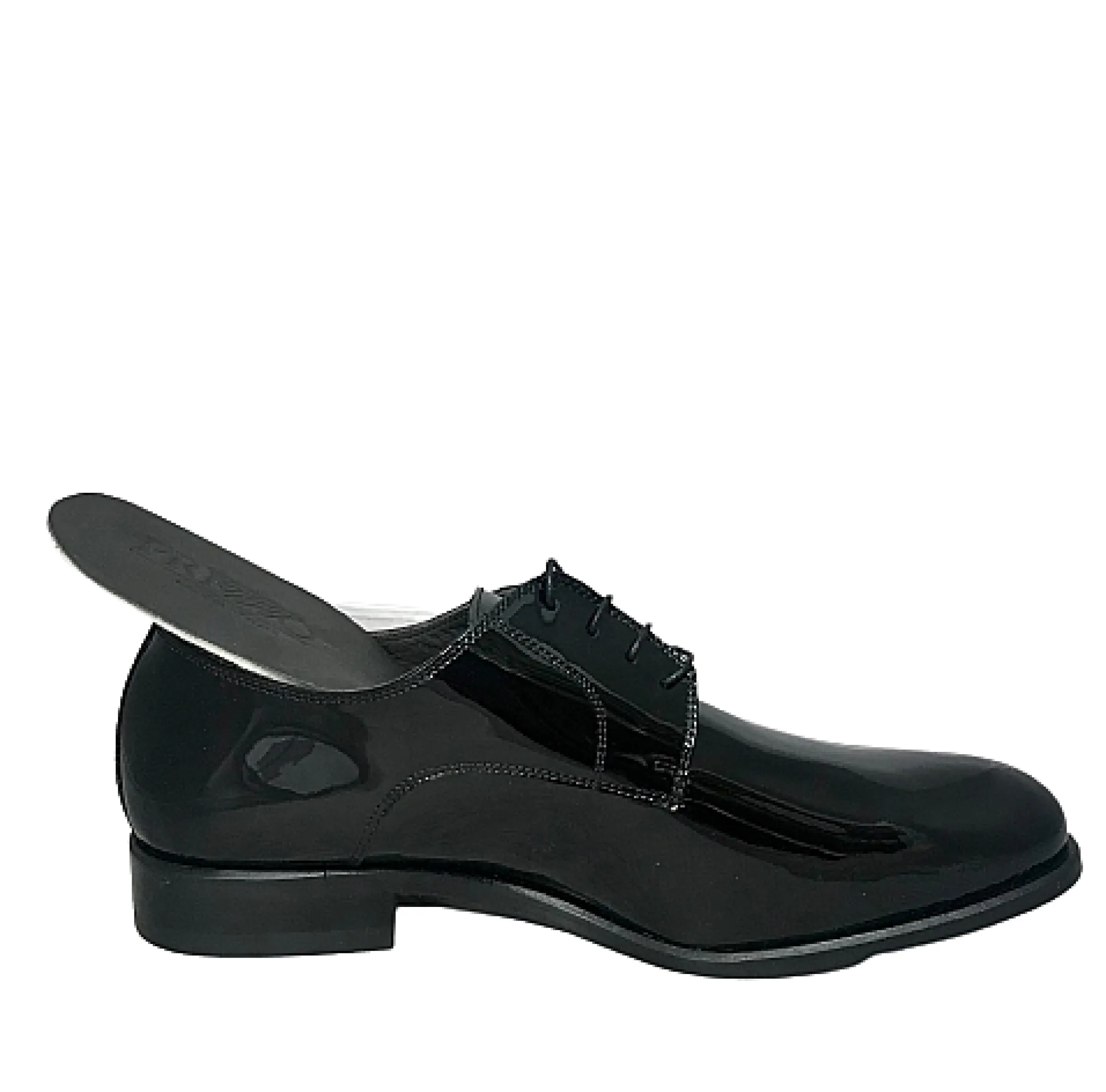 Scarpe di Maremma Stringata Liscia In Vernice Nera*Uomo Stringate