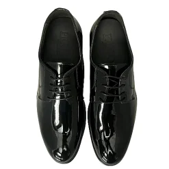 Scarpe di Maremma Stringata Liscia In Vernice Nera*Uomo Stringate