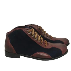 Scarpe di Maremma Tazio In Pelle Bordeaux E Camoscio Blu*Uomo Stivaletti