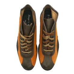 Scarpe di Maremma Tazio In Pelle Marrone E Camoscio Arancione*Uomo Stivaletti