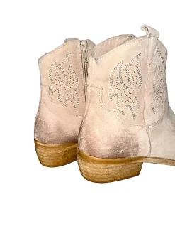 Scarpe di Maremma Texano Artigianale In Nabuk Spazzolato Cipria*Donna Tronchetti