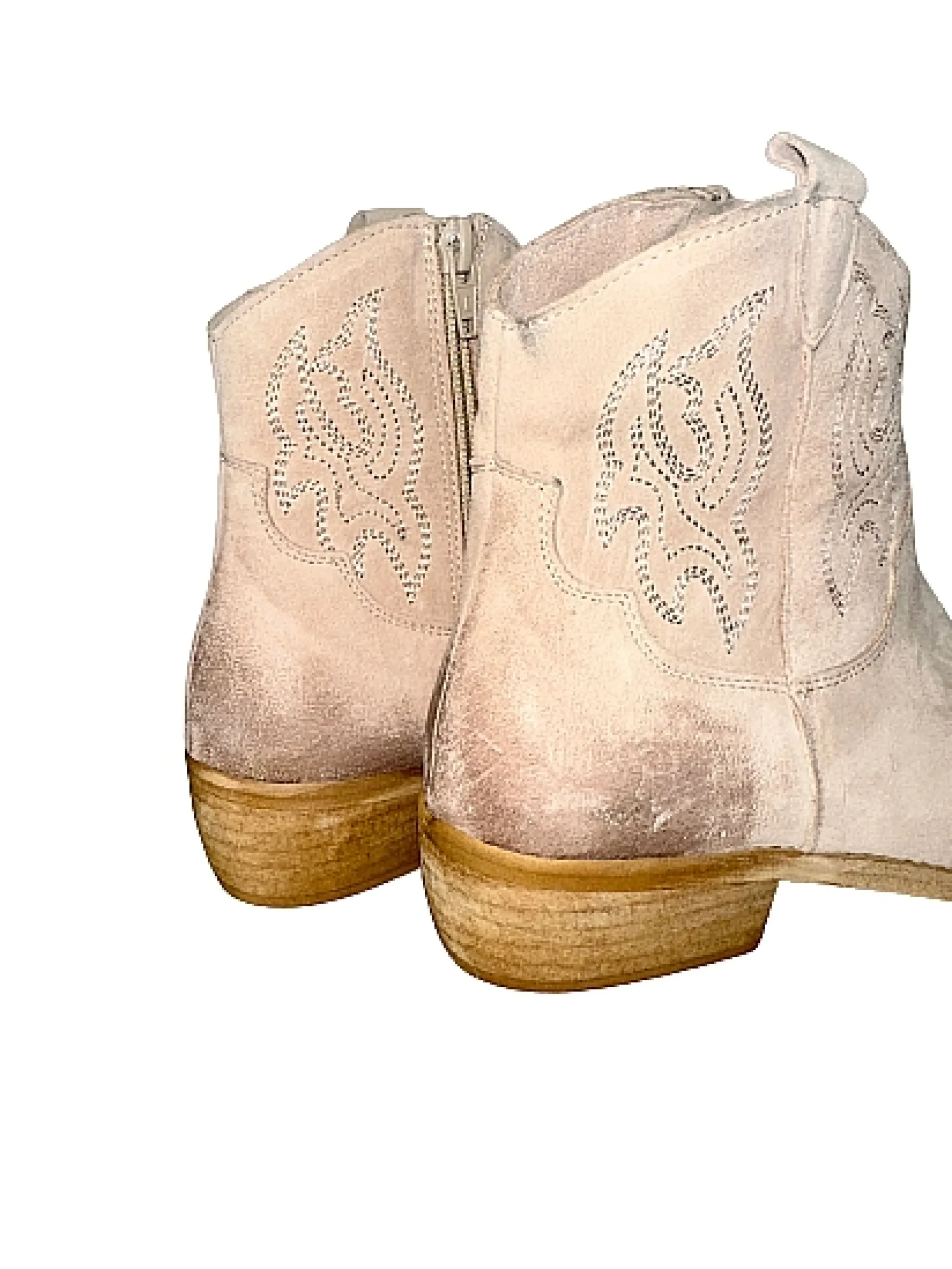 Scarpe di Maremma Texano Artigianale In Nabuk Spazzolato Cipria*Donna Tronchetti