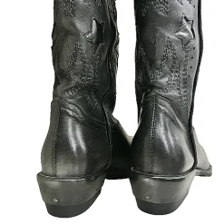 Scarpe di Maremma Texano Artigianale In Pelle Antracite Medio*Donna Stivali