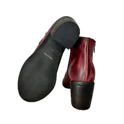 Scarpe di Maremma Tronchetto Artigianale Con Cerniera Spazzolato Bordeaux*Donna Tronchetti
