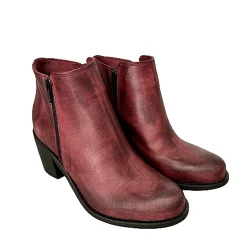 Scarpe di Maremma Tronchetto Artigianale Con Cerniera Spazzolato Bordeaux*Donna Tronchetti