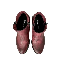 Scarpe di Maremma Tronchetto Artigianale Con Cerniera Spazzolato Bordeaux*Donna Tronchetti