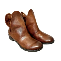 Scarpe di Maremma Tronchetto Artigianale In Pelle Tuffata Cuoio Camarri 1916*Donna Stivali