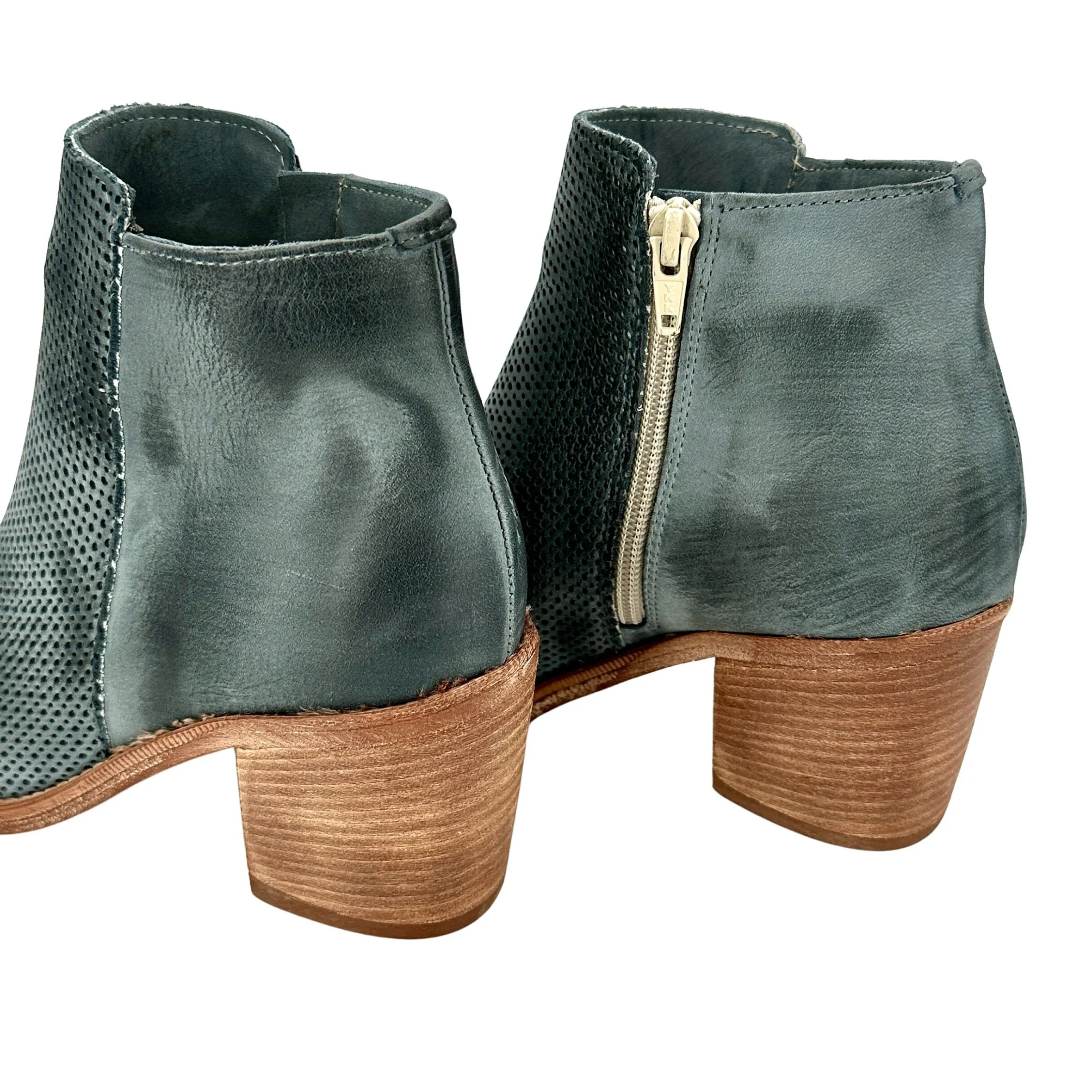 Scarpe di Maremma Tronchetto In Pelle Nabuk Spazzolato Jeans Grigio Con Cerniera*Donna Tronchetti